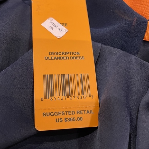 Tory Burch, sleeveless navy dress w/embellishments on shoulders, exposed zipper - Picture 4 of 4